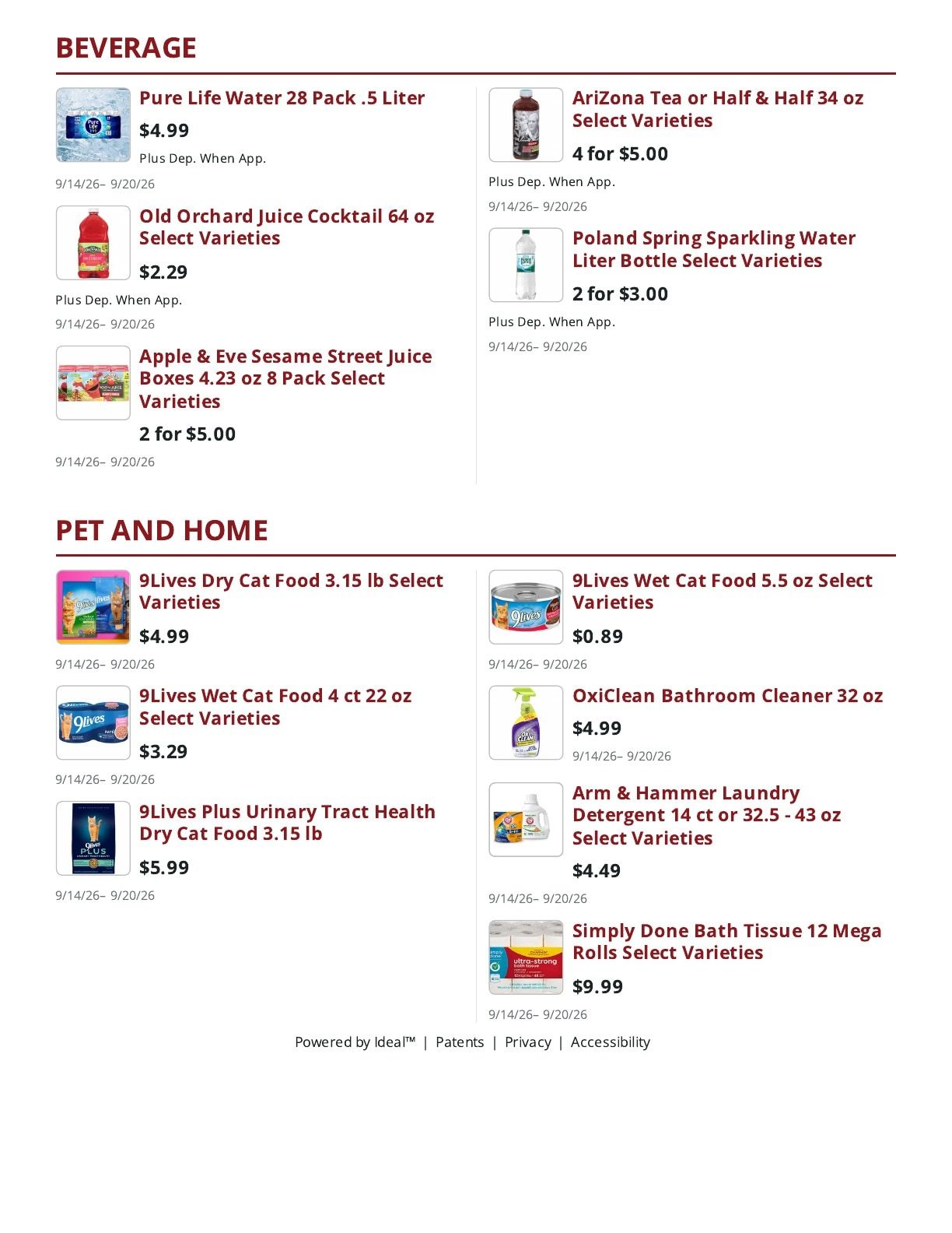 Main Street Market Weekly Ad September 14 - 20, 2026