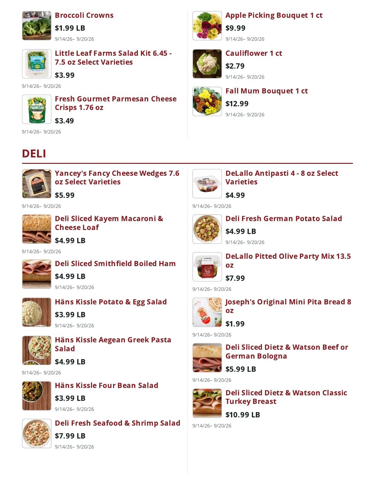 Main Street Market Weekly Ad September 14 - 20, 2026