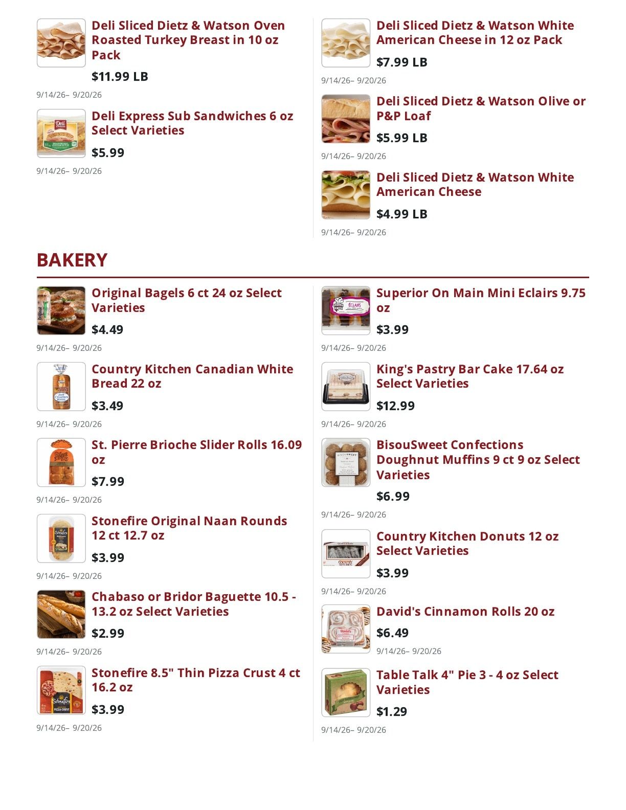 Main Street Market Weekly Ad September 14 - 20, 2026