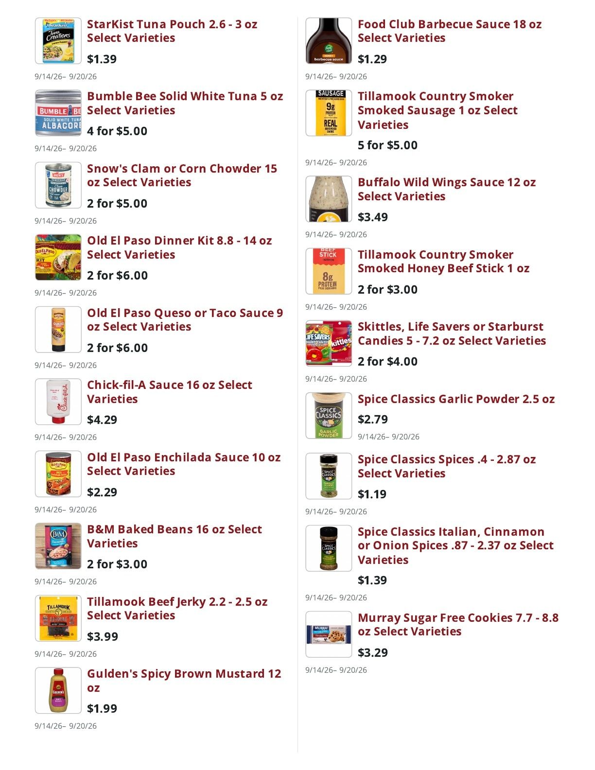 Main Street Market Weekly Ad September 14 - 20, 2026