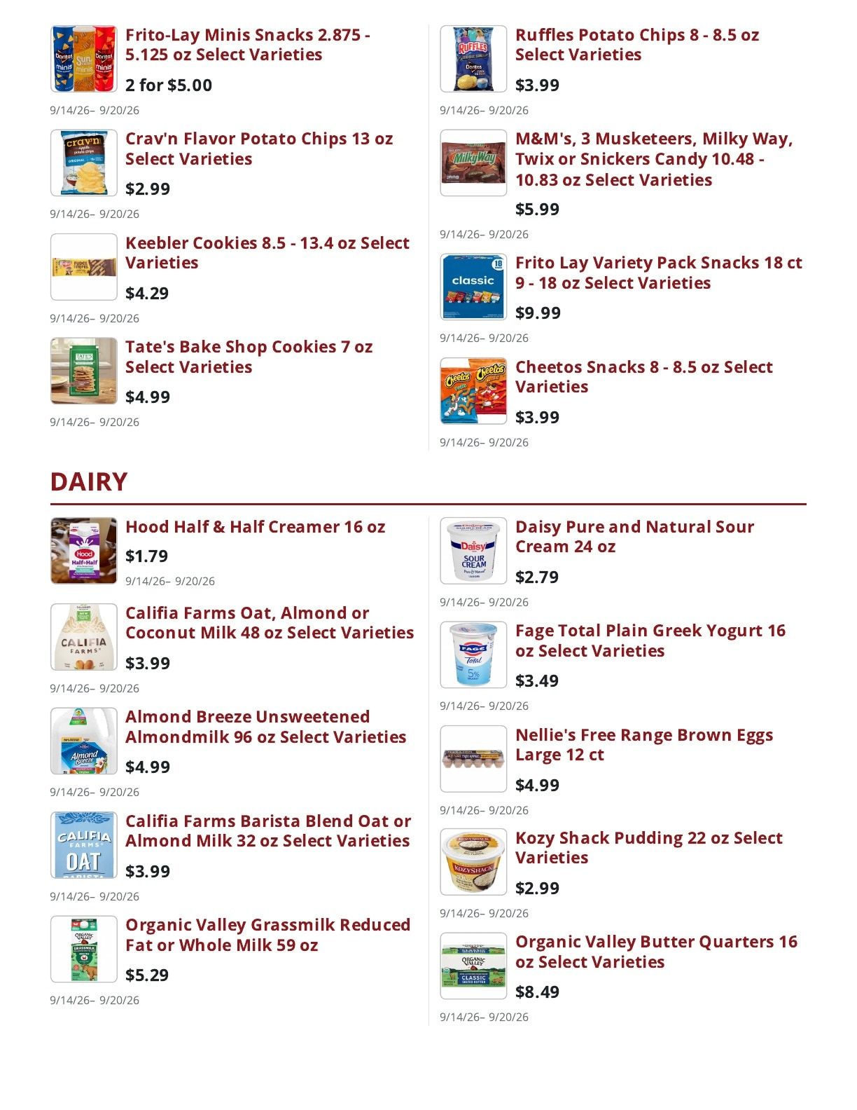 Main Street Market Weekly Ad September 14 - 20, 2026