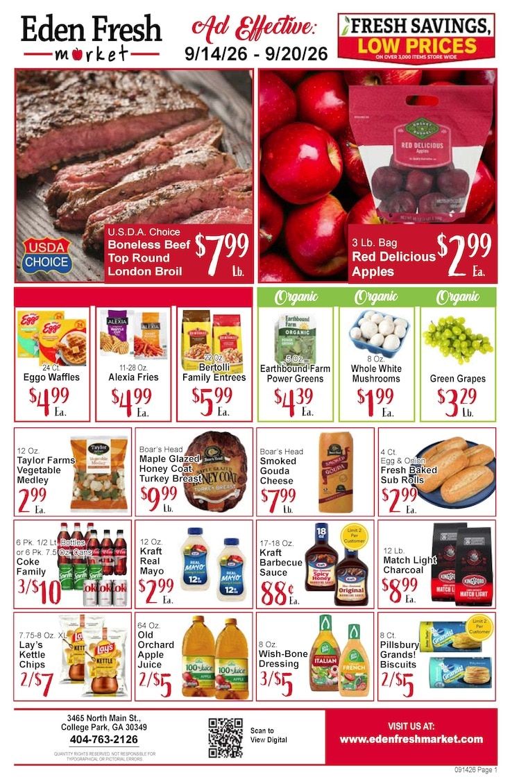 Eden Fresh Market Weekly Ad September 14 - 20, 2026