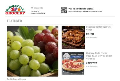 Barnesville Grocery Weekly Ad September 14 - 20, 2026