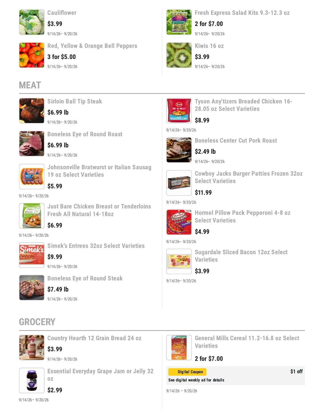 Barnesville Grocery Weekly Ad September 14 - 20, 2026