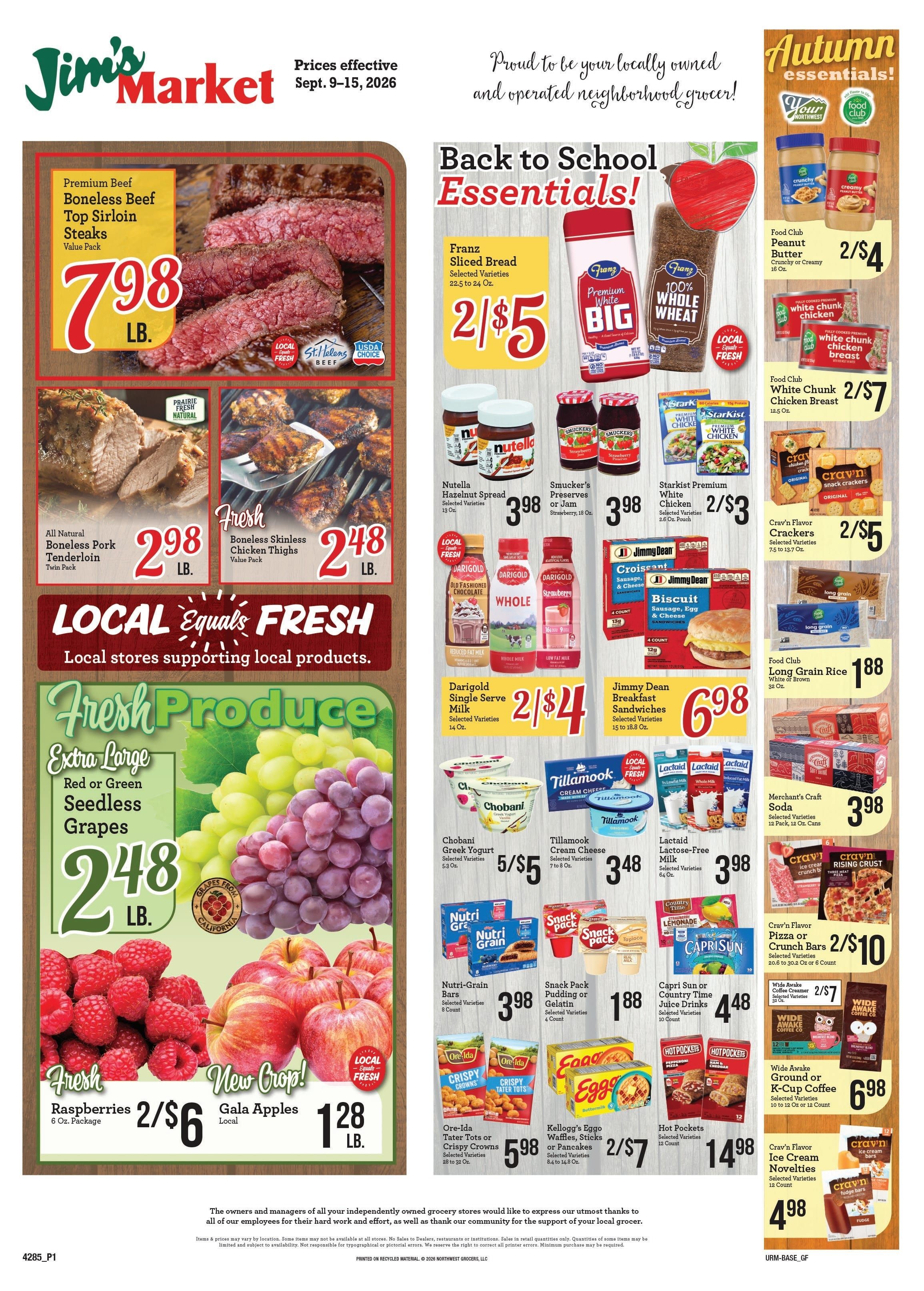 Jim's Market Weekly Ad September 9 - 15, 2026