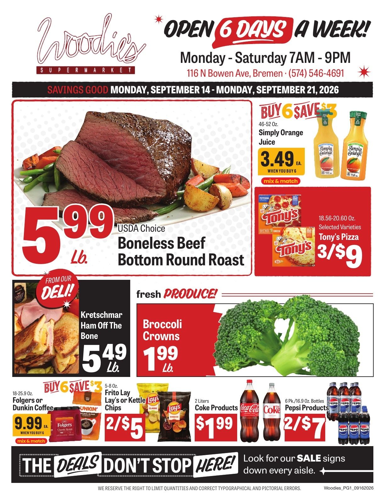 Woodie's Supermarket Weekly Ad September 14 - 20, 2026