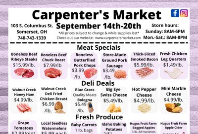 Carpenter's Market Weekly Ad September 14 - 20, 2026