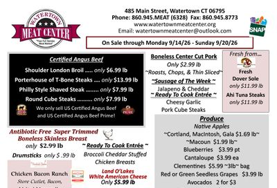 Watertown Meat Center Weekly Ad September 14 - 20, 2026