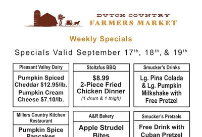 Dutch Country Farmers Market Weekly Specials Weekly Ad September 17 - 19, 2026
