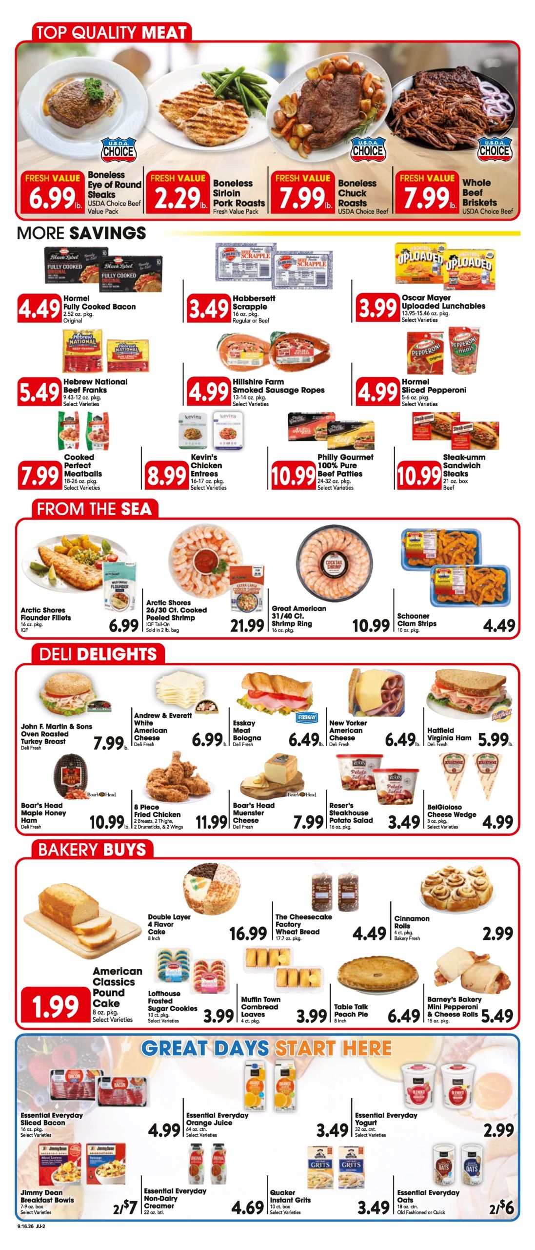 Trout's Jubilee Foods Weekly Ad September 16 - 22, 2026