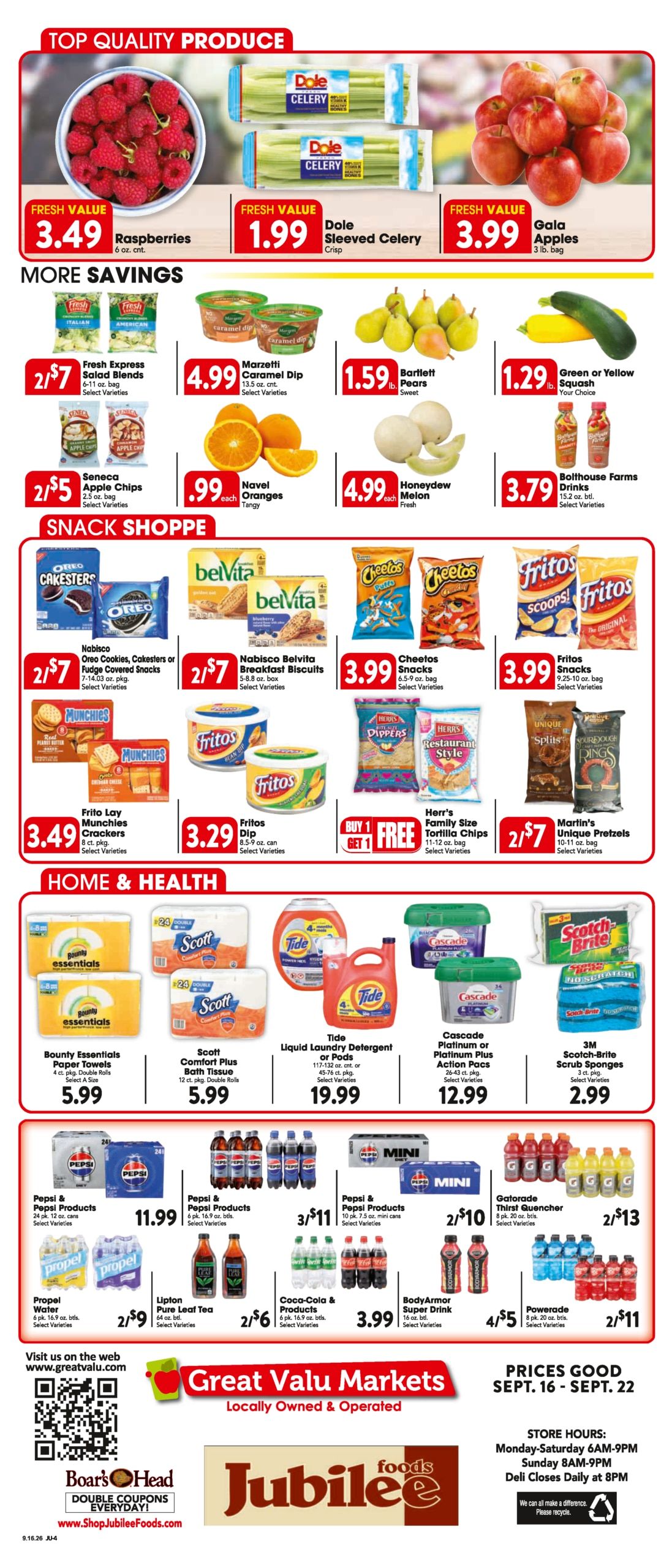 Trout's Jubilee Foods Weekly Ad September 16 - 22, 2026