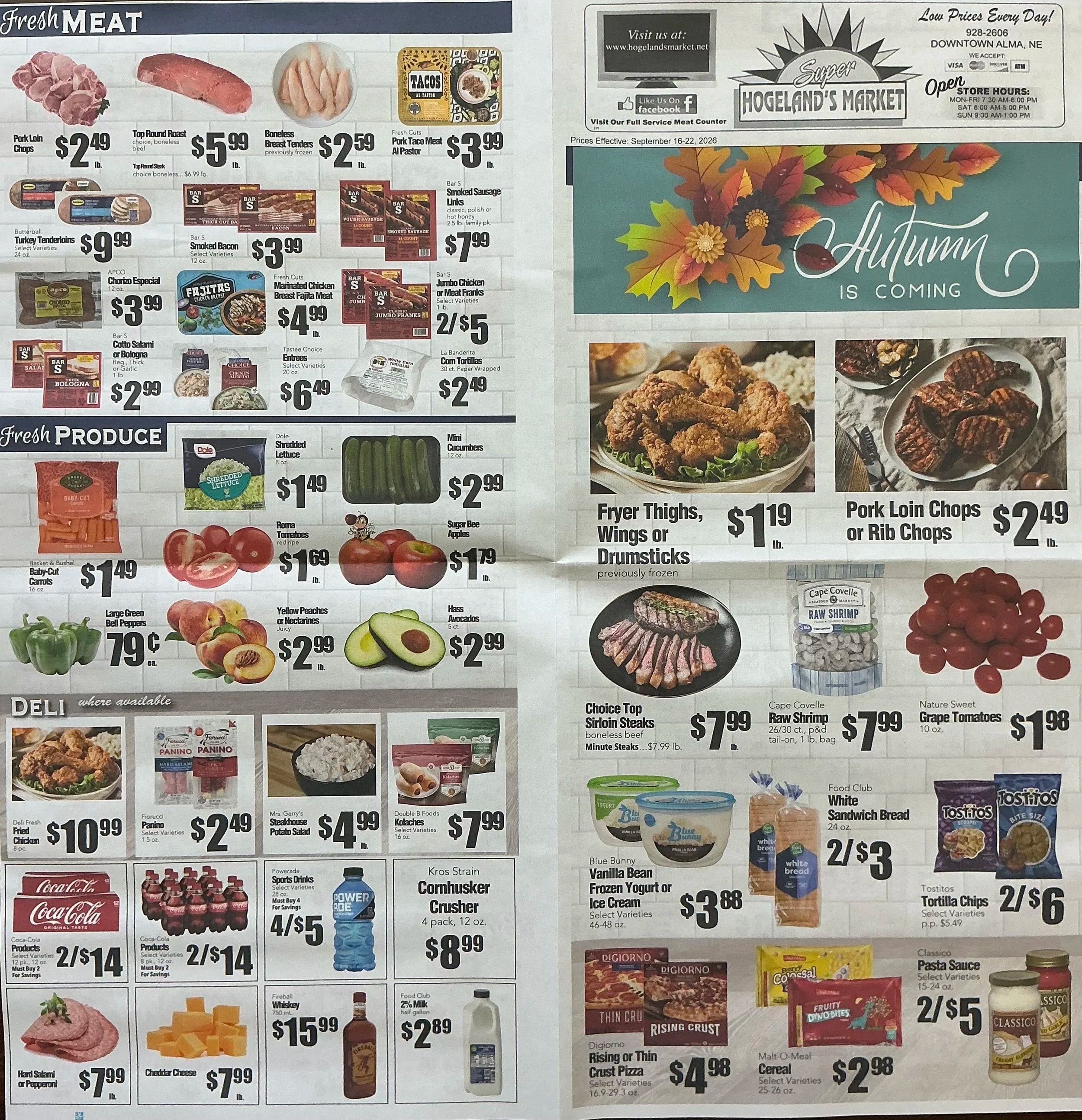 Hogeland's Market Weekly Ad September 16 - 22, 2026