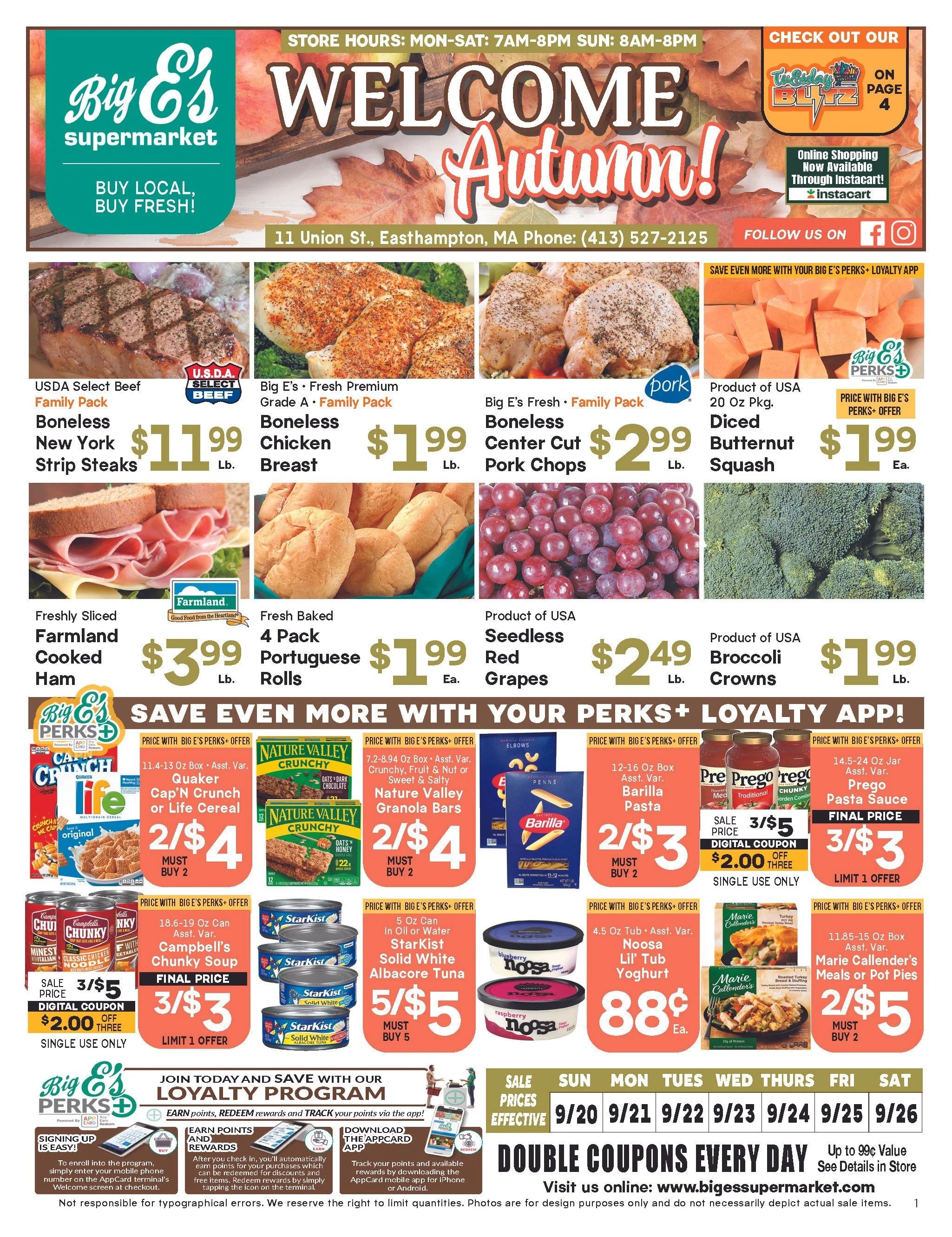 Big E's Supermarket Weekly Ad September 20 - 26, 2026