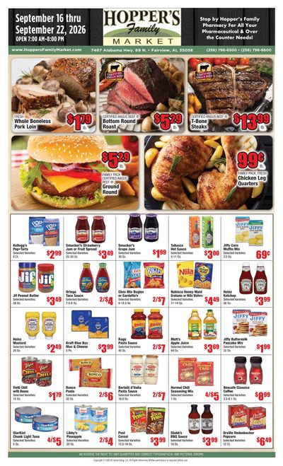 Hopper's Family Market Weekly Ad September 16 - 22, 2026