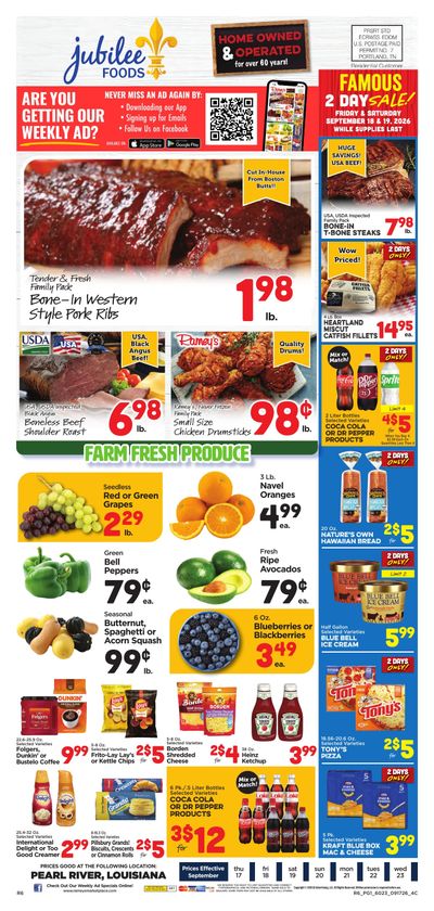 Jubilee Foods Pearl River Weekly Ad September 17 - 23, 2026