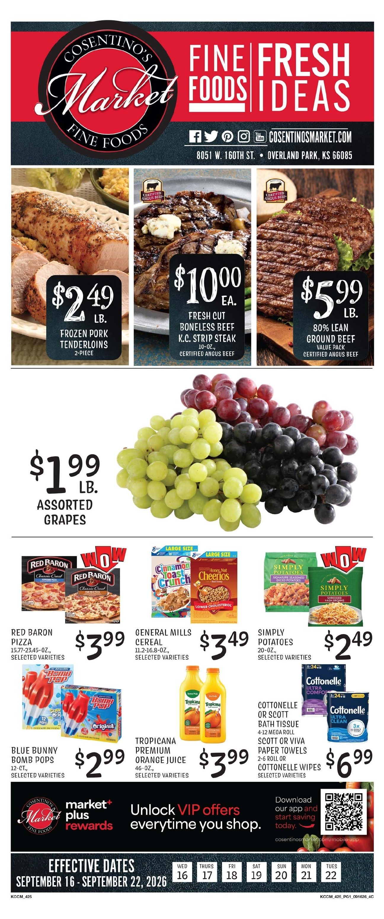 Cosentino's Market Weekly Ad September 16 - 22, 2026