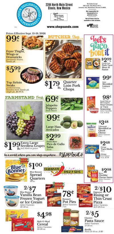 S&S Supermarket Weekly Ad September 13 - 19, 2026