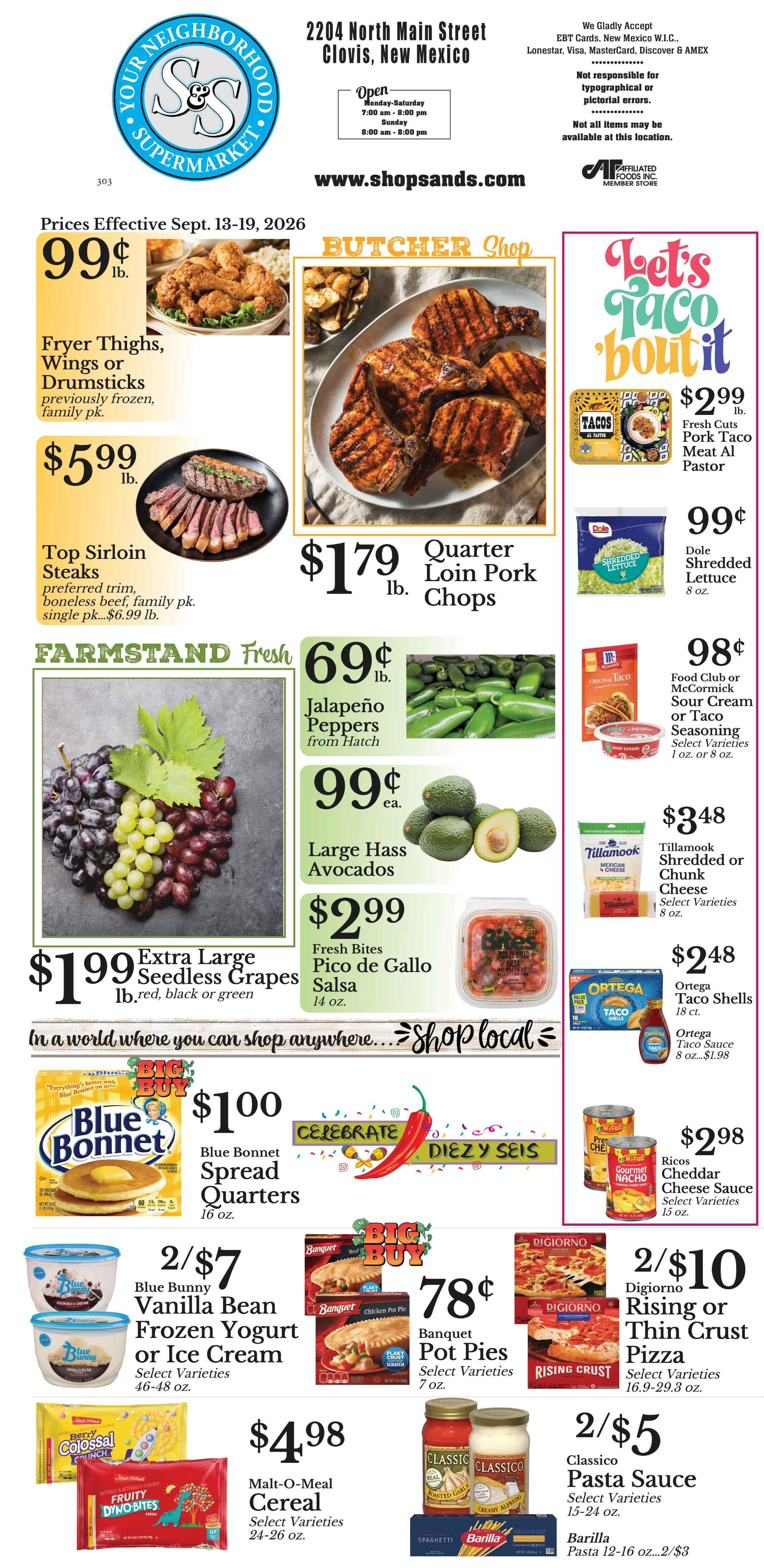 S&S Supermarket Weekly Ad September 13 - 19, 2026