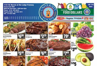 University Foods (1131 West Warren Avenue, Detroit, MI) Weekly Ad September 17 - 30, 2026