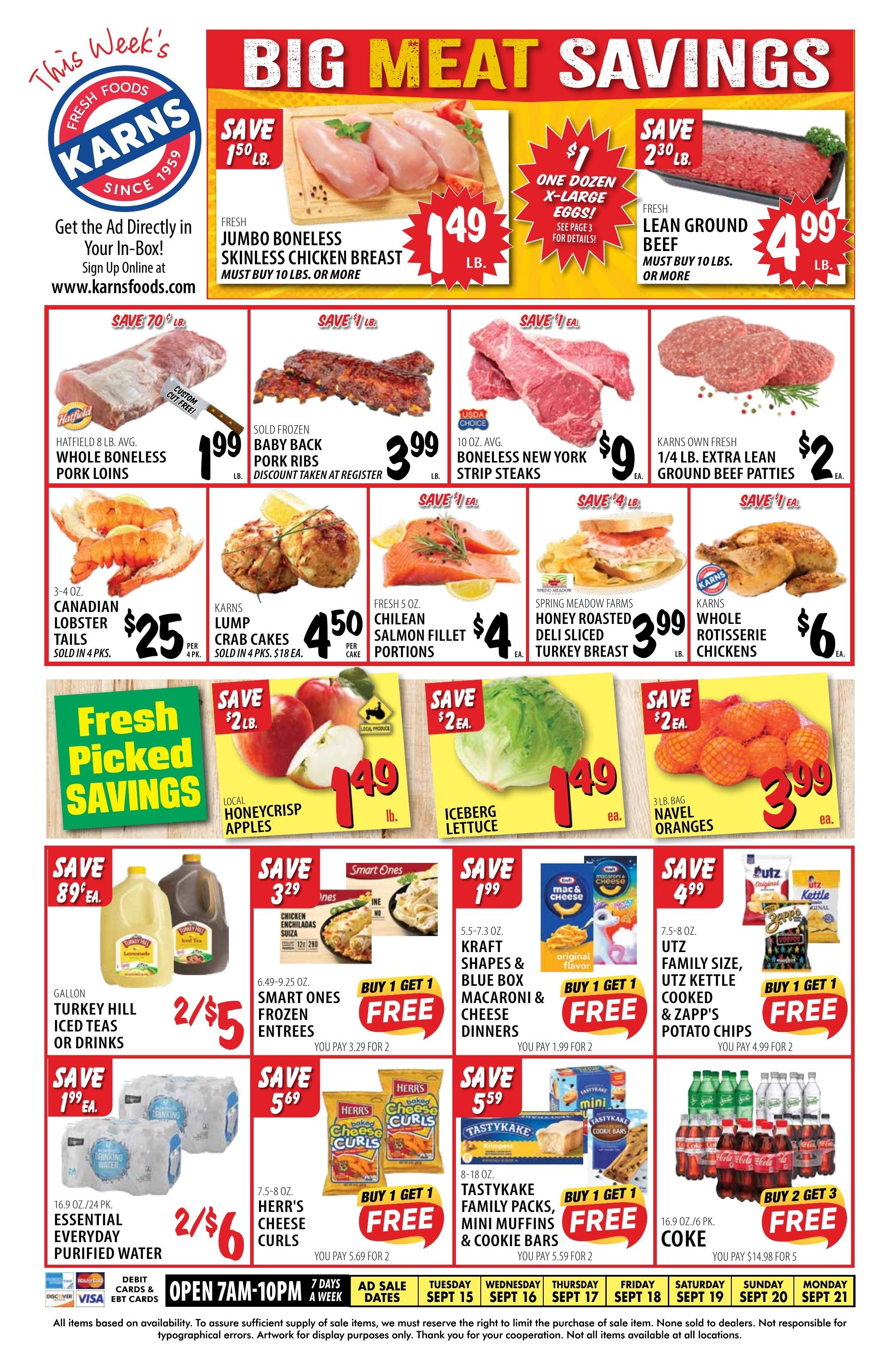 Karns Foods Weekly Ad September 14 - 21, 2026