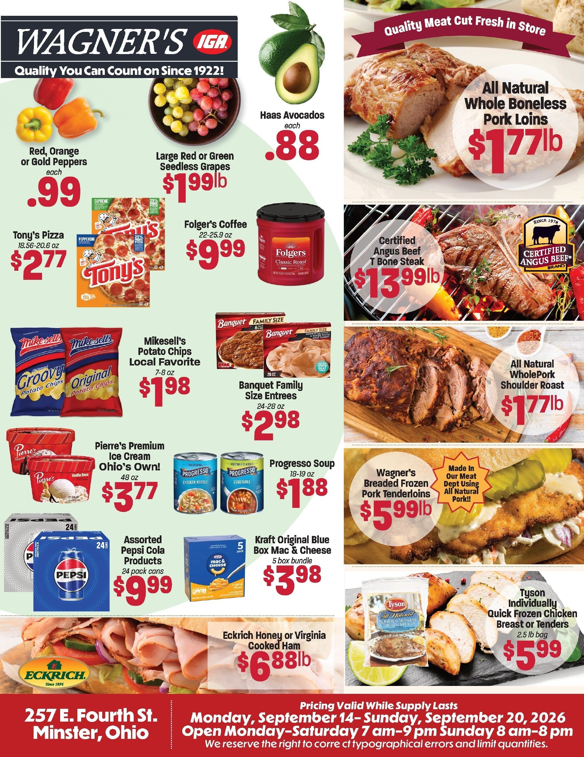 Wagner's IGA Weekly Ad September 14 - 20, 2026