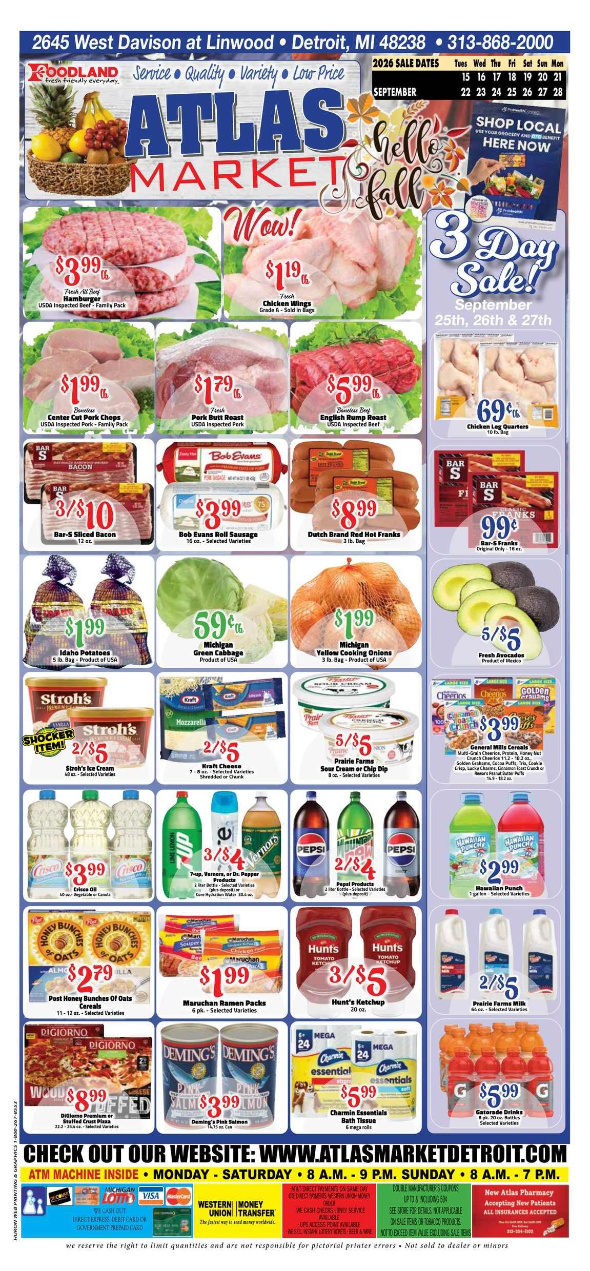Atlas Market (2645 West Davison Street, Detroit, MI) Weekly Ad October 2 - 4, 2026