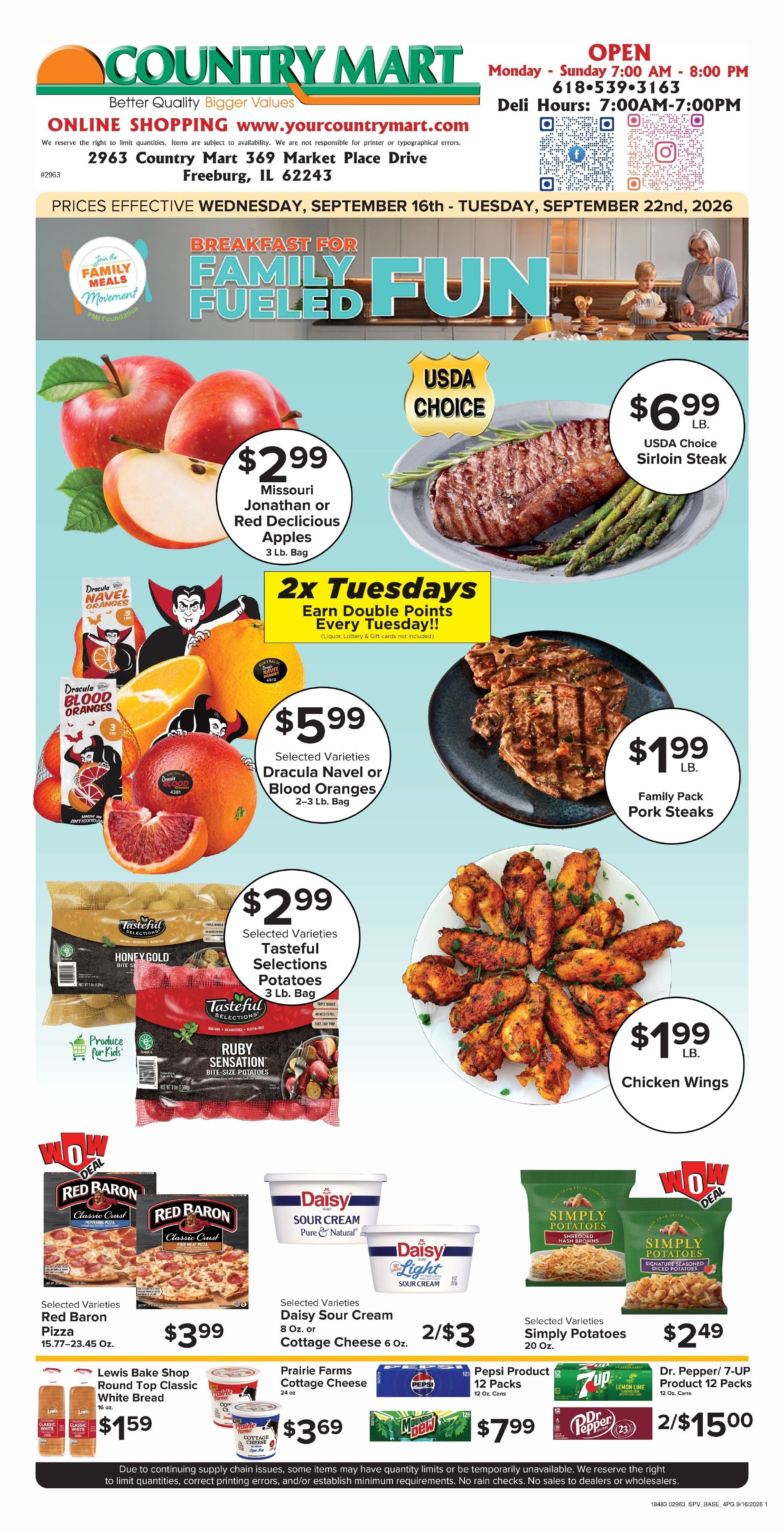 Your Country Mart Weekly Ad September 16 - 22, 2026