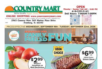 Your Country Mart Weekly Ad September 16 - 22, 2026