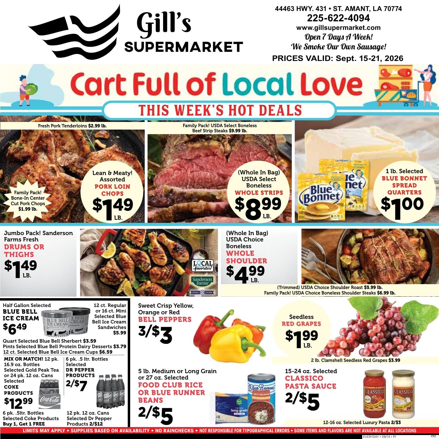 Gill's Supermarket Weekly Ad September 15 - 21, 2026