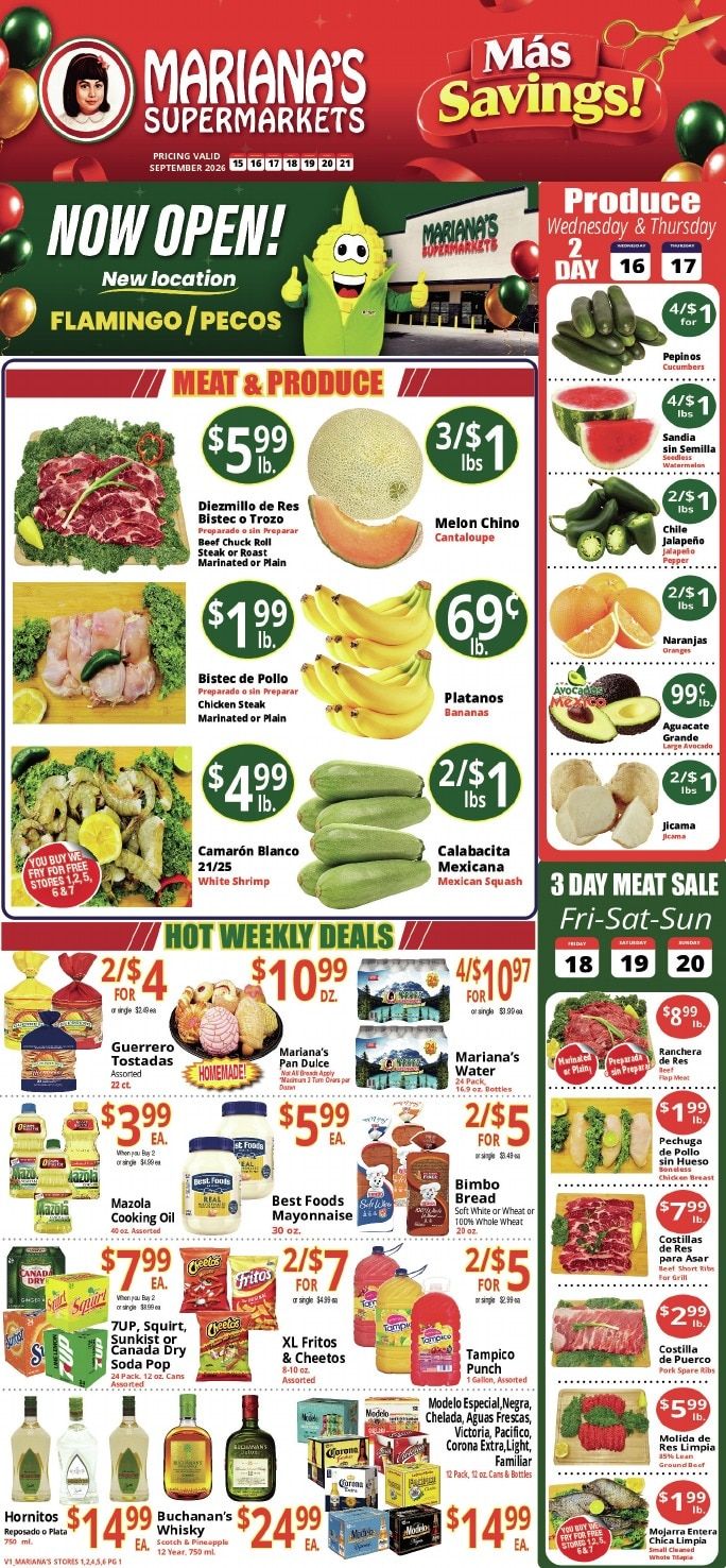 Mariana's Supermarkets (Nevada) Weekly Ad September 15 - 21, 2026