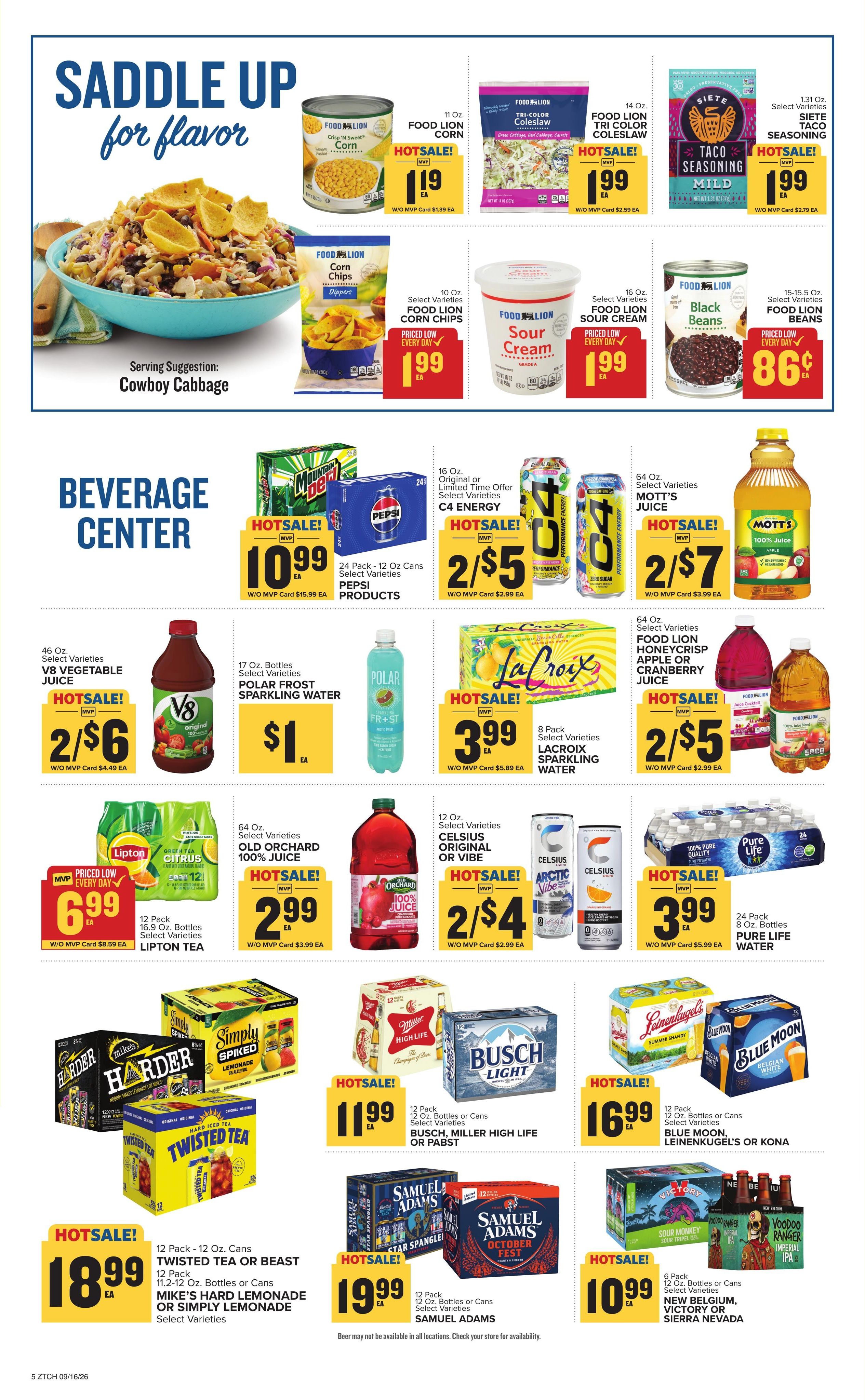 Food Lion (Chattanooga Area, TN) Weekly Ad September 16 - 22, 2026