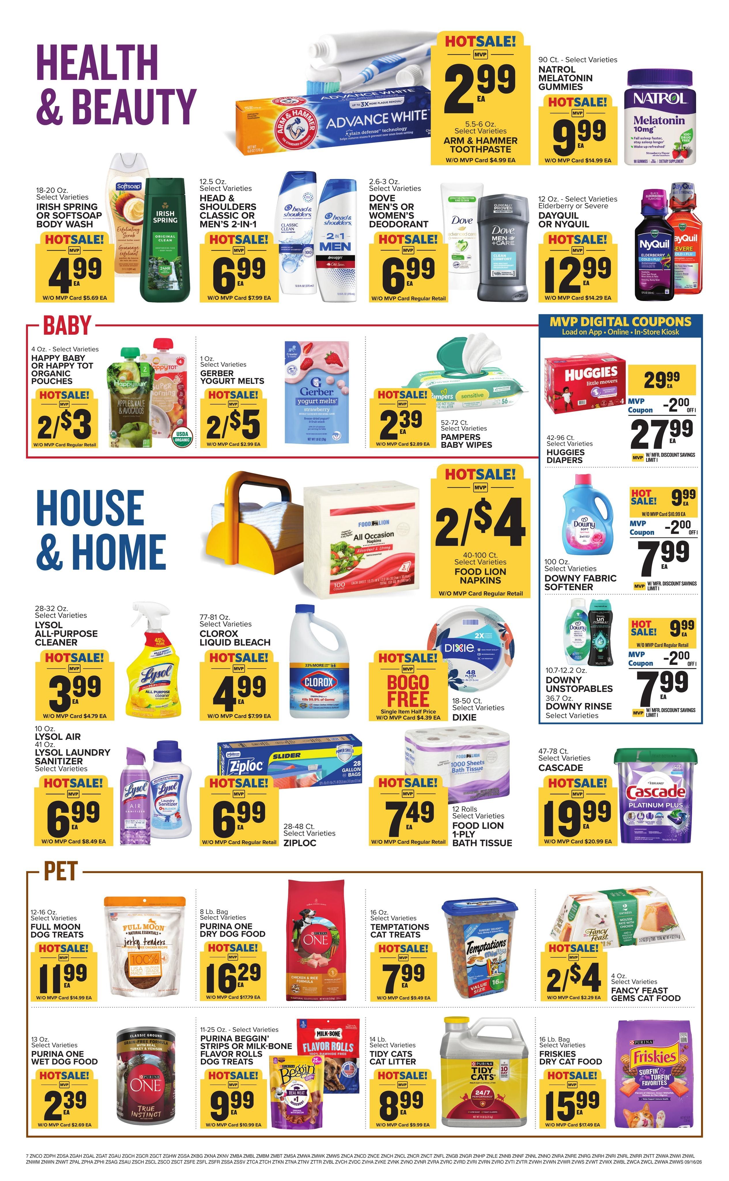 Food Lion (Chattanooga Area, TN) Weekly Ad September 16 - 22, 2026