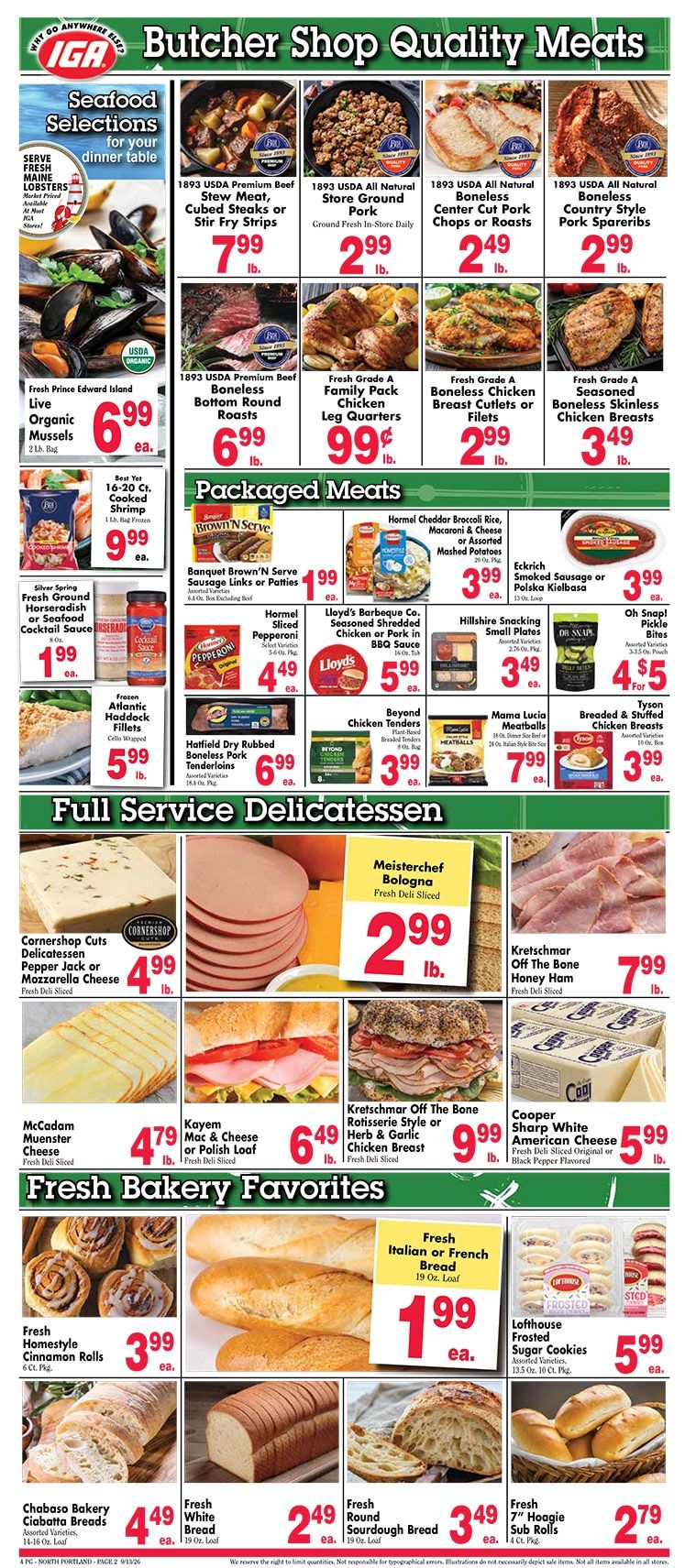 Calais IGA Weekly Ad September 15 - 21, 2026