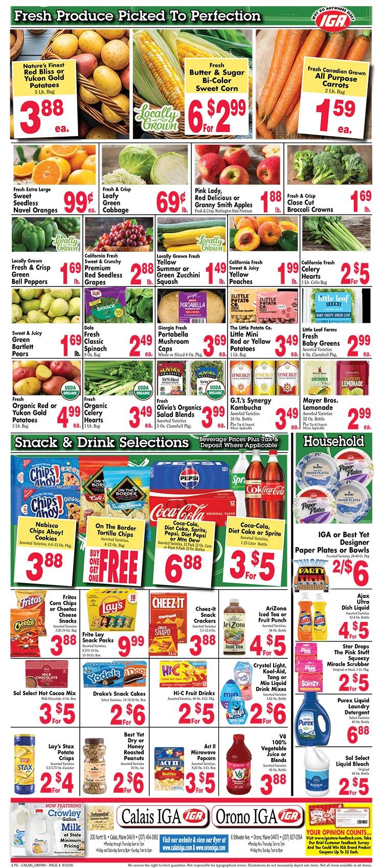 Calais IGA Weekly Ad September 15 - 21, 2026