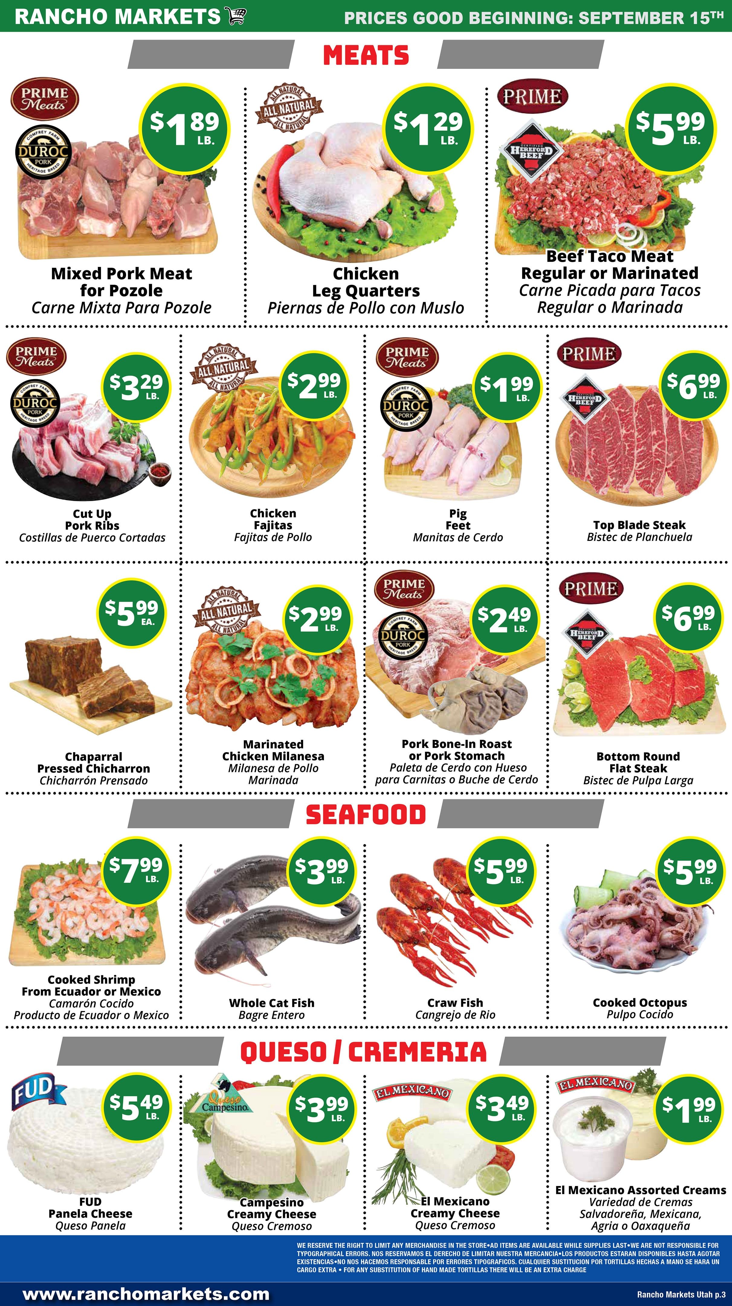 Rancho Markets Weekly Ad September 15 - 21, 2026