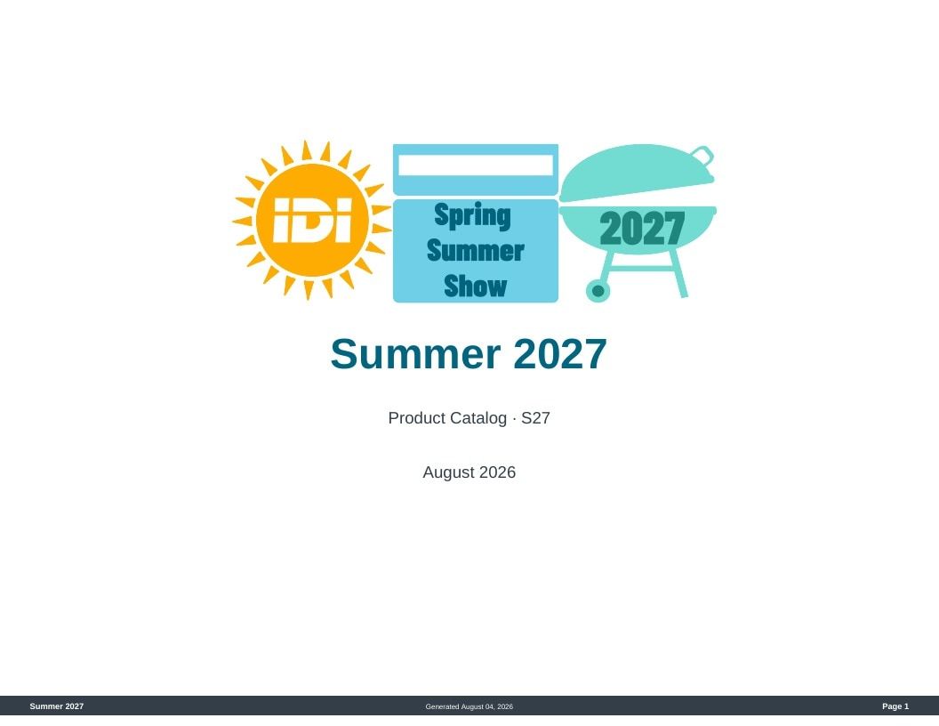 Imperial Distributors Spring Summer Show Catalog Weekly Ad August 1, 2026 - December 31, 2027