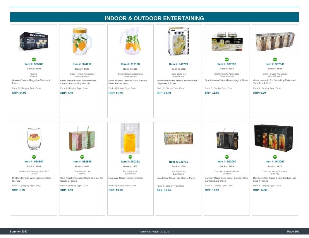 Imperial Distributors Spring Summer Show Catalog Weekly Ad August 1, 2026 - December 31, 2027