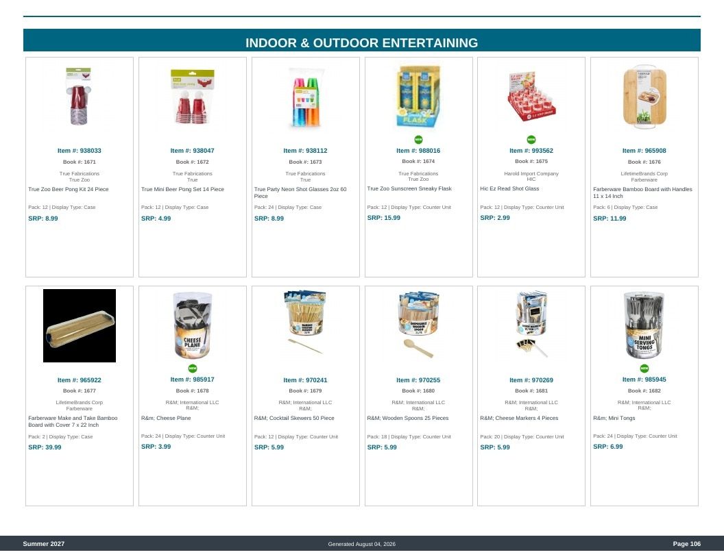Imperial Distributors Spring Summer Show Catalog Weekly Ad August 1, 2026 - December 31, 2027