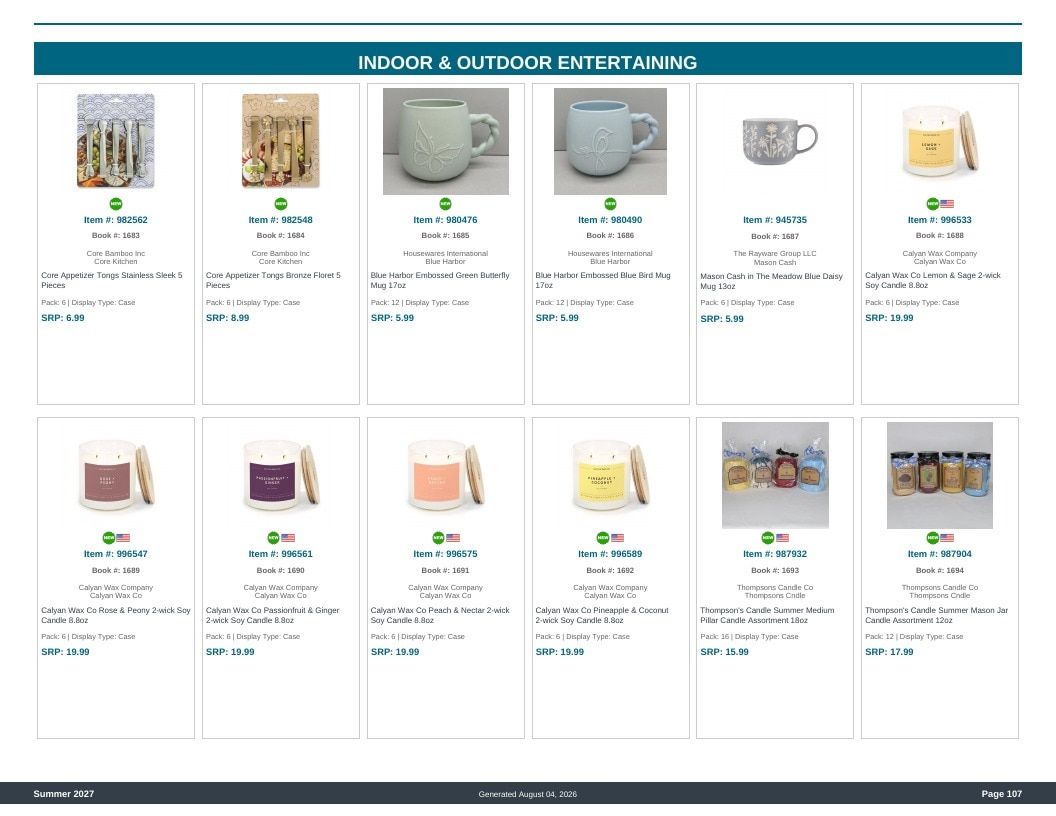 Imperial Distributors Spring Summer Show Catalog Weekly Ad August 1, 2026 - December 31, 2027