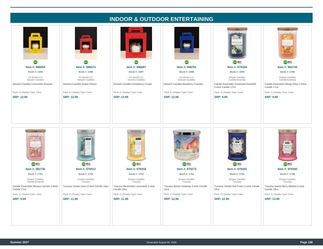 Imperial Distributors Spring Summer Show Catalog Weekly Ad August 1, 2026 - December 31, 2027