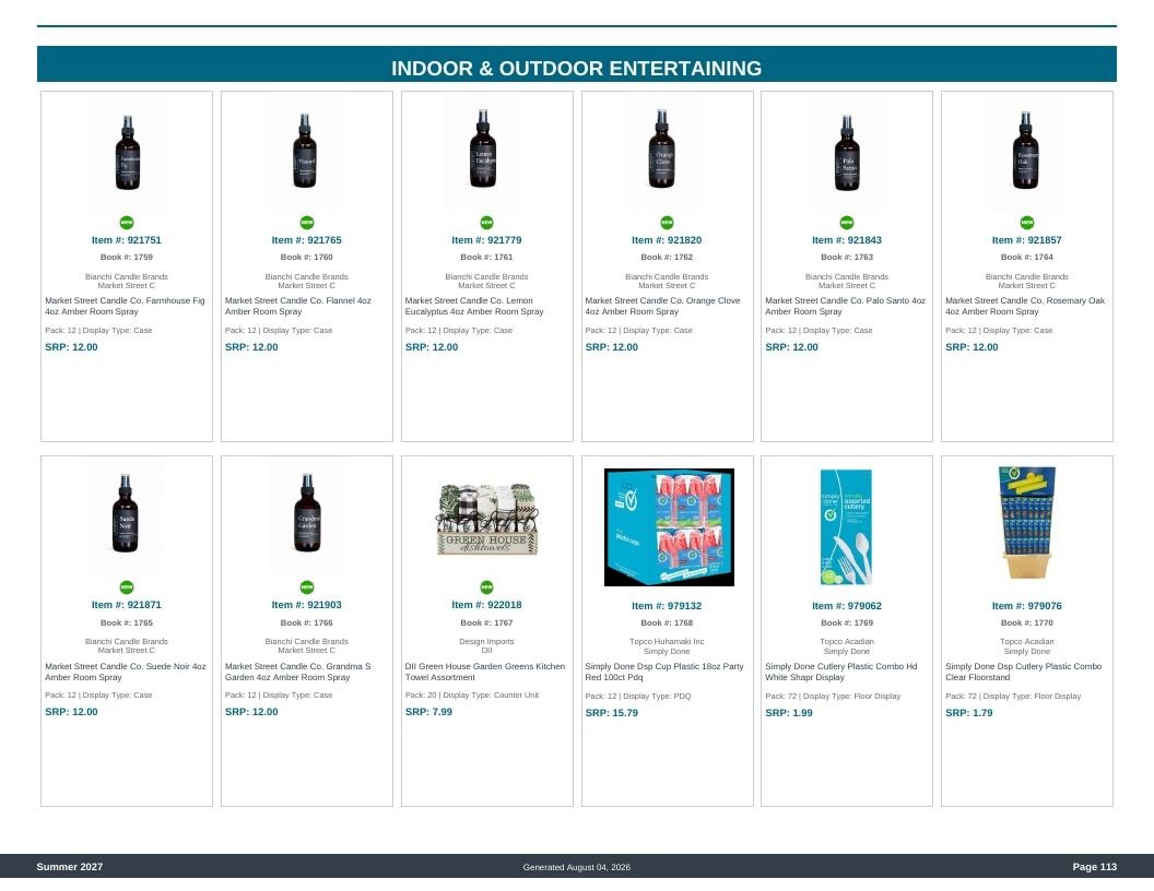 Imperial Distributors Spring Summer Show Catalog Weekly Ad August 1, 2026 - December 31, 2027
