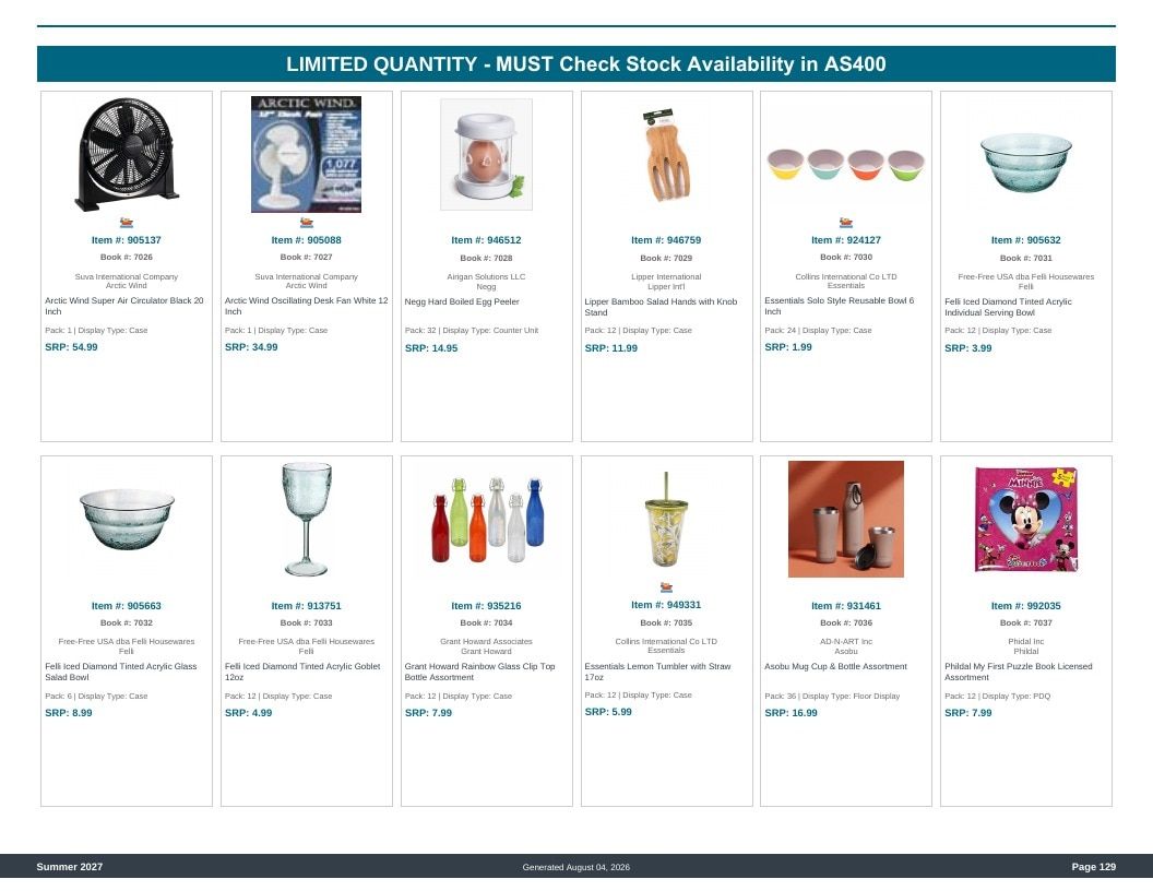 Imperial Distributors Spring Summer Show Catalog Weekly Ad August 1, 2026 - December 31, 2027