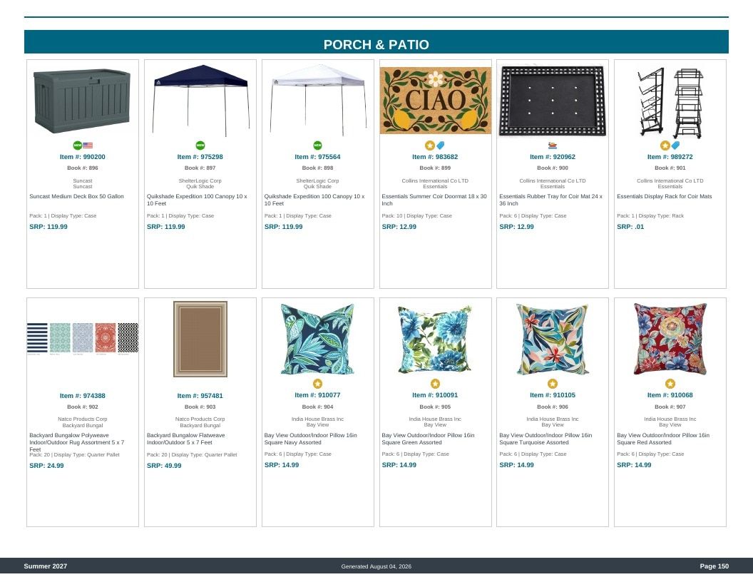 Imperial Distributors Spring Summer Show Catalog Weekly Ad August 1, 2026 - December 31, 2027