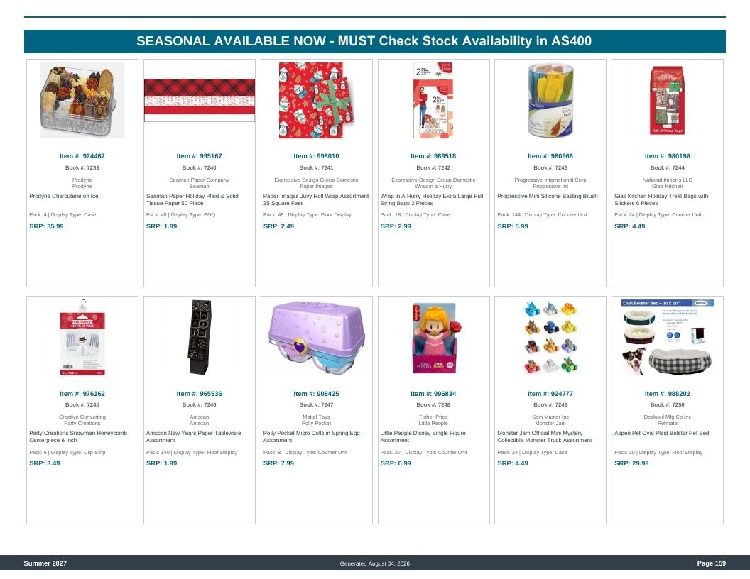 Imperial Distributors Spring Summer Show Catalog Weekly Ad August 1, 2026 - December 31, 2027