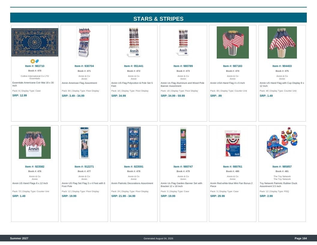Imperial Distributors Spring Summer Show Catalog Weekly Ad August 1, 2026 - December 31, 2027