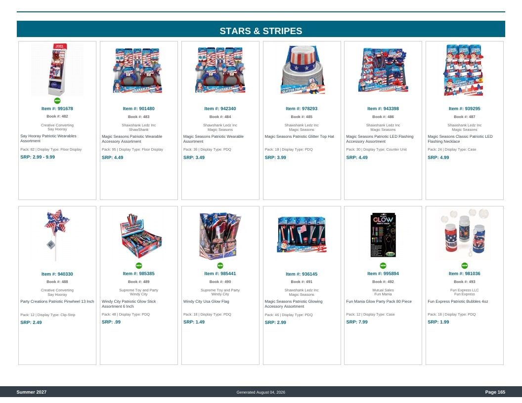 Imperial Distributors Spring Summer Show Catalog Weekly Ad August 1, 2026 - December 31, 2027
