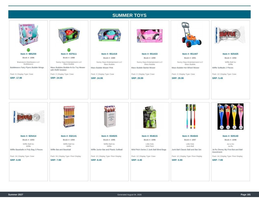 Imperial Distributors Spring Summer Show Catalog Weekly Ad August 1, 2026 - December 31, 2027