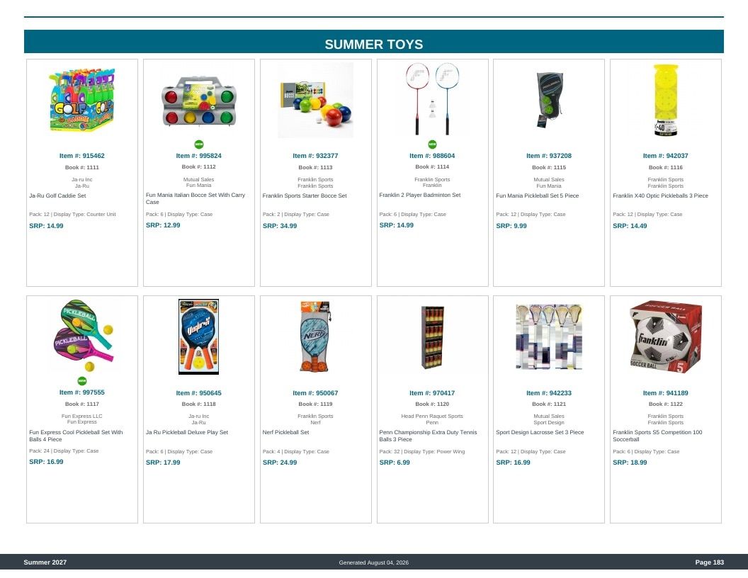 Imperial Distributors Spring Summer Show Catalog Weekly Ad August 1, 2026 - December 31, 2027