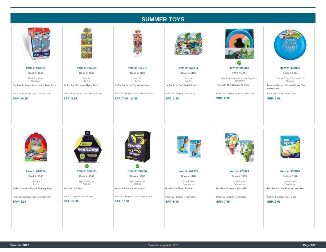 Imperial Distributors Spring Summer Show Catalog Weekly Ad August 1, 2026 - December 31, 2027