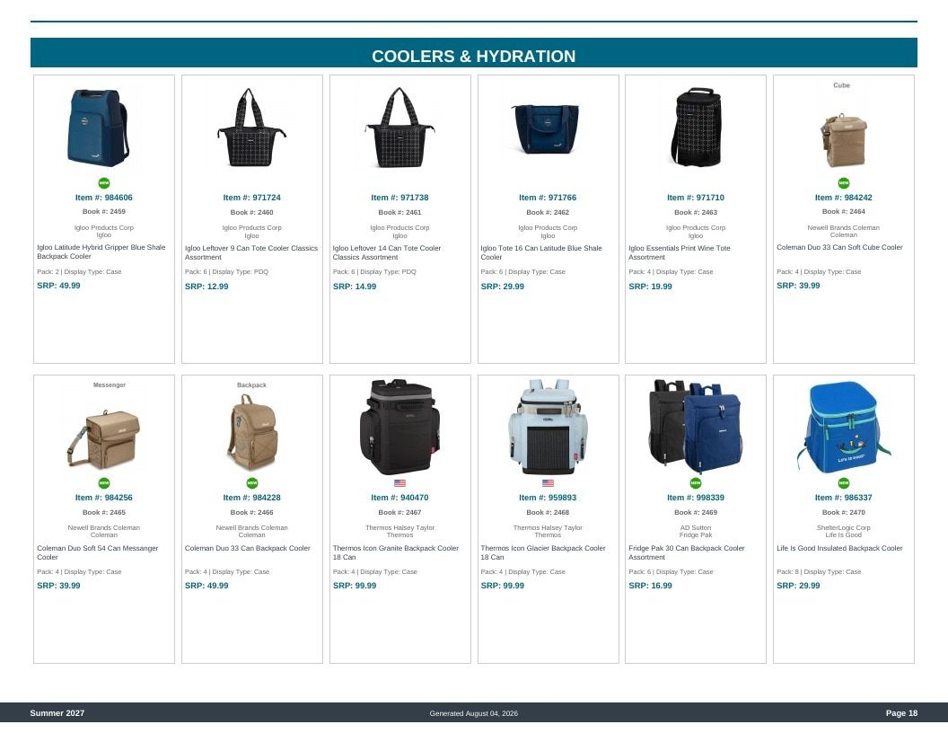 Imperial Distributors Spring Summer Show Catalog Weekly Ad August 1, 2026 - December 31, 2027